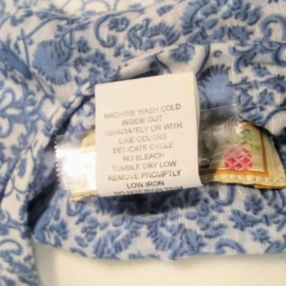 BOCA BAY WOMEN L, FLORAL, KEYHOLE TIE NECKLINE TOP - Picture 8 of 8